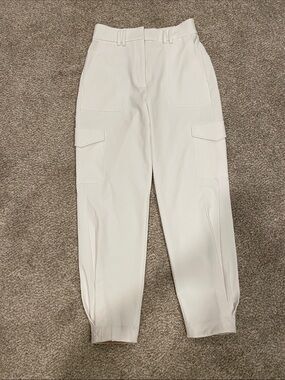 Express High-Rise White Cargo Joggers with Utility Pockets